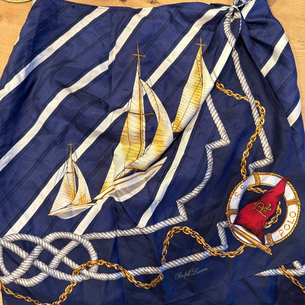Vintage Ralph Lauren Silk Mini Wrap Skirt -- RARE